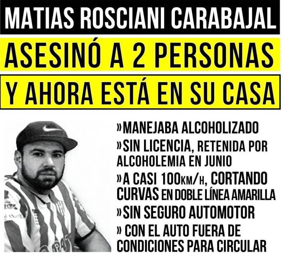 Afiche difundido por familiares y amigos de las víctimas. 