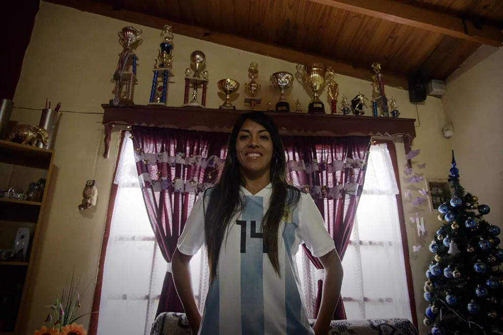 La futbolista se encuentra en Bariloche de vacaciones. 