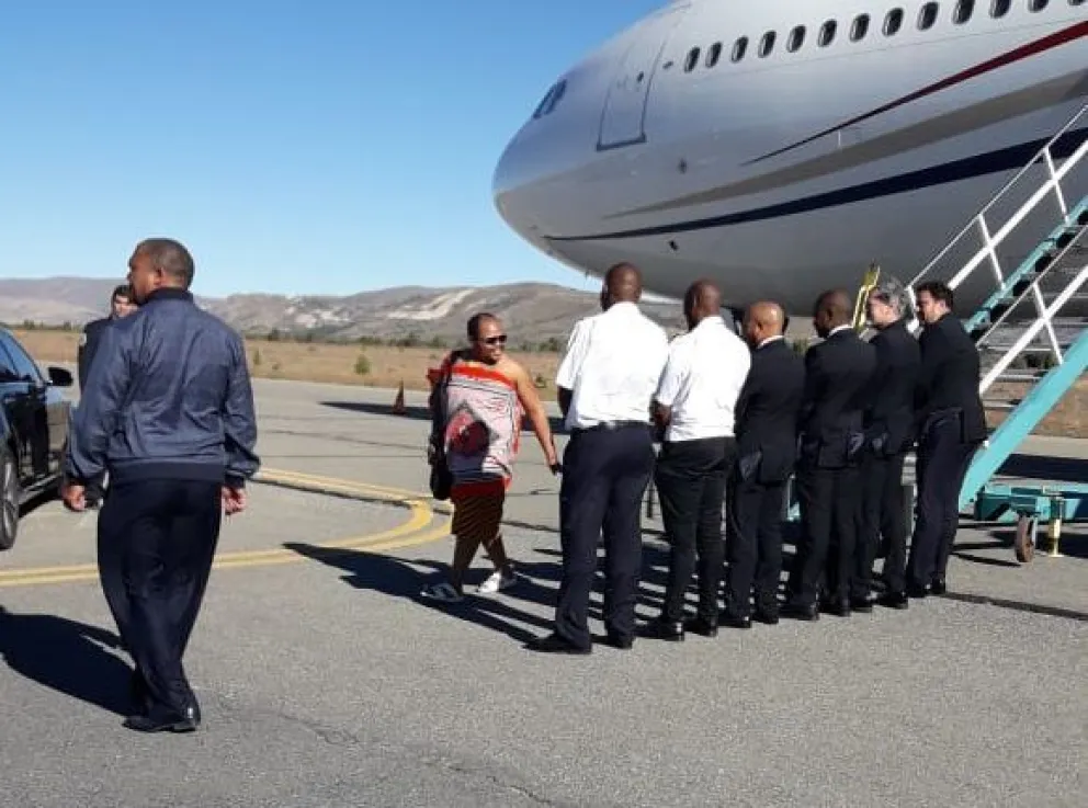 Mswati III llegó el sábado. 
