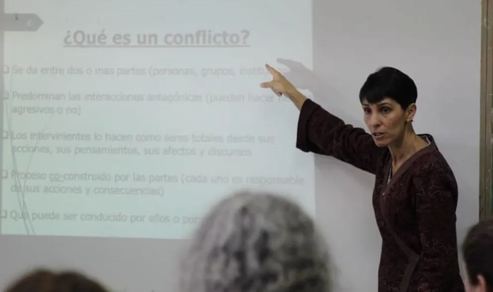 Ingrid Kuster, en plena capacitación. 