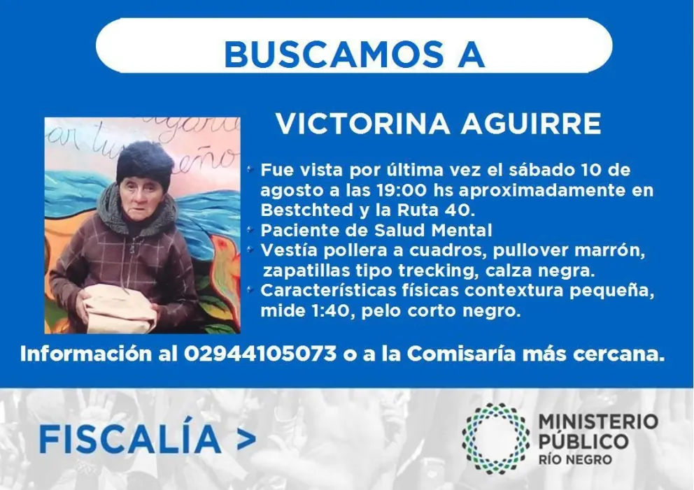 Piden la colaboración de la comunidad para encontrar a Victorina