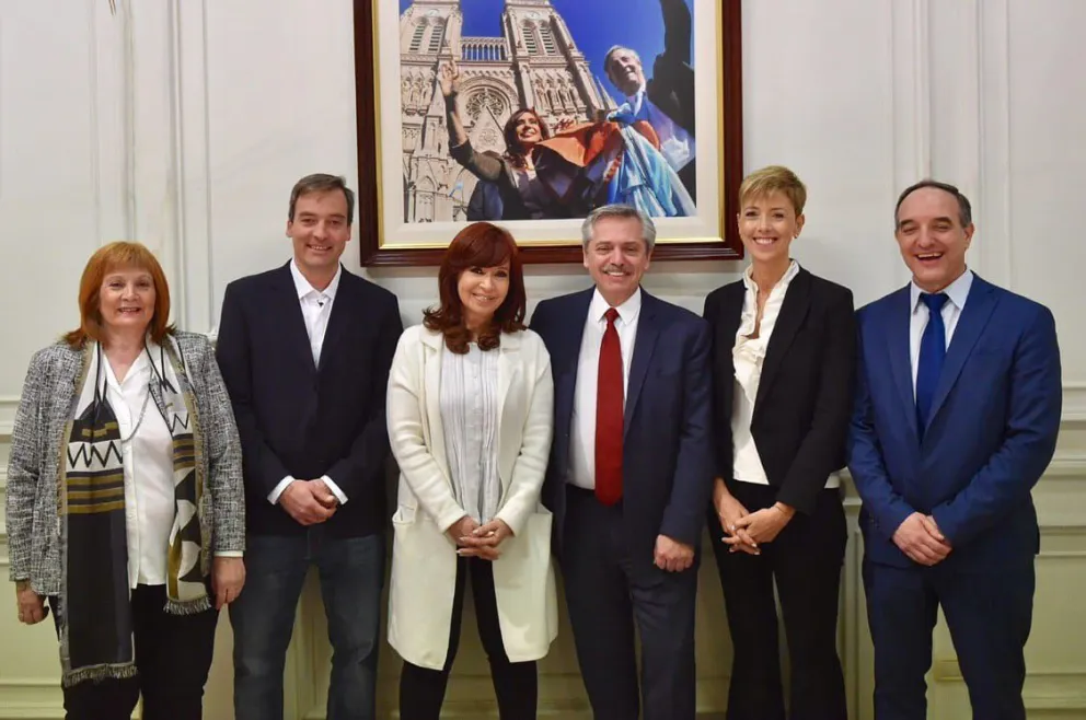Landriscini, Soria, CFK, Alberto Fernández, García Larraburu y Doñate, semanas antes a las PASO de 2019.