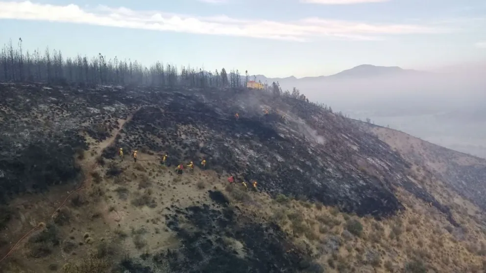 Parques Nacionales colabora en el combate del fuego en Chubut