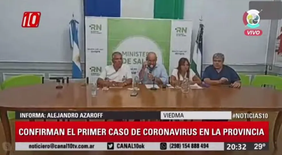 Ahora: En conferencia de prensa confirman el primer caso de coronavirus en la provincia