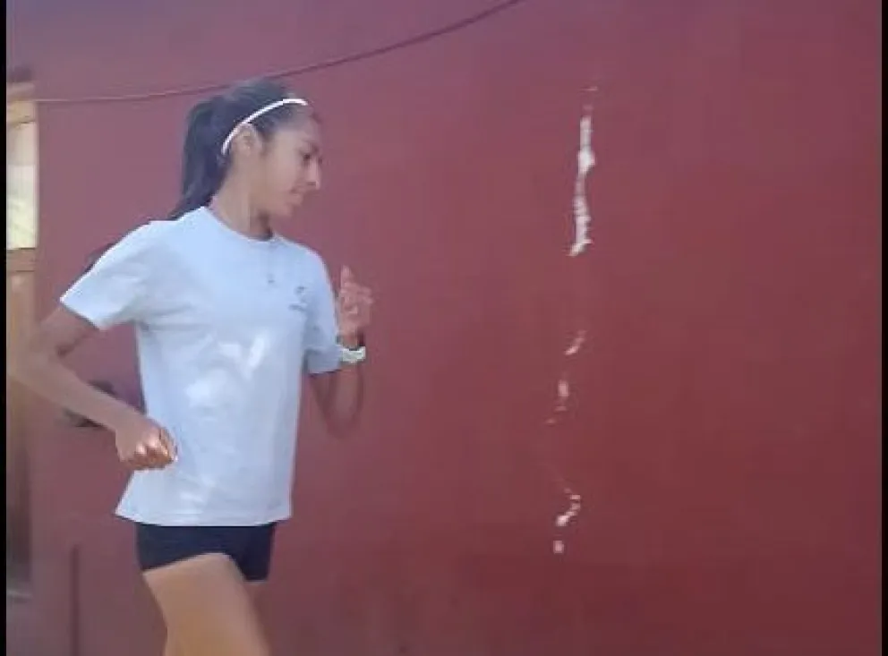 Rocío en casa, corriendo y siguiendo la planificación.