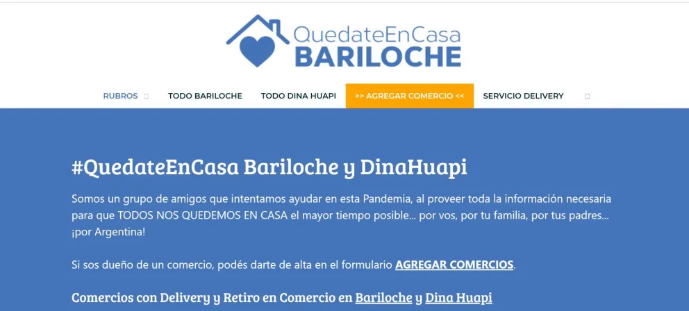 Crean una web para agrupar los comercios de la zona con servicio de delívery