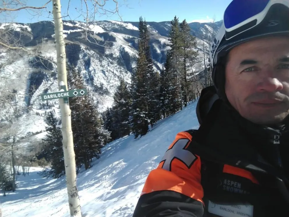 Mario, en la pista “Bariloche” de Aspen Highlands.