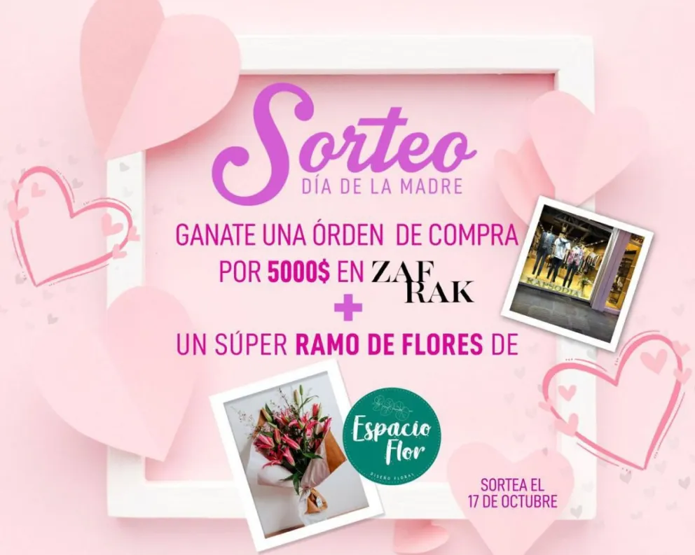 Participá del sorteo y regalale  ropa y flores a mamá