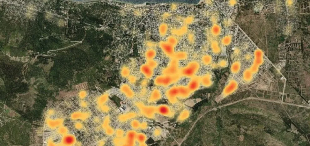 El mapa de calor de la violencia familiar en Bariloche