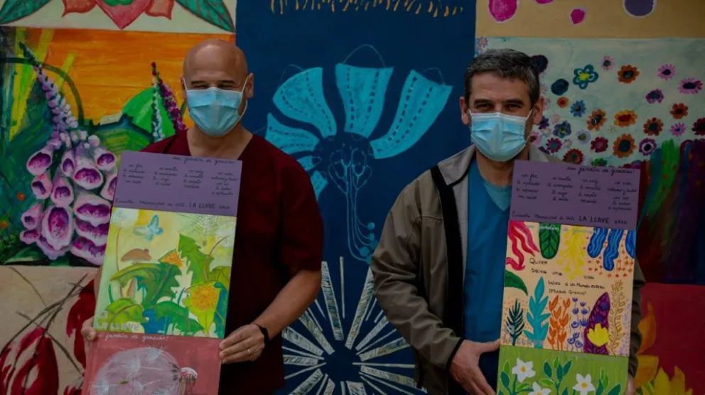 Con un mural, La Llave homenajeó al personal de Salud