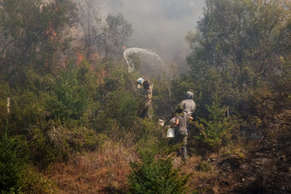 Continúan los trabajos para contener el incendio forestal