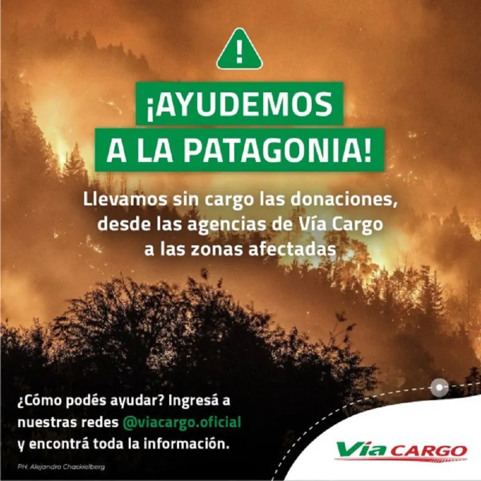 Incendios: Vía Cargo lleva donaciones de todo el país