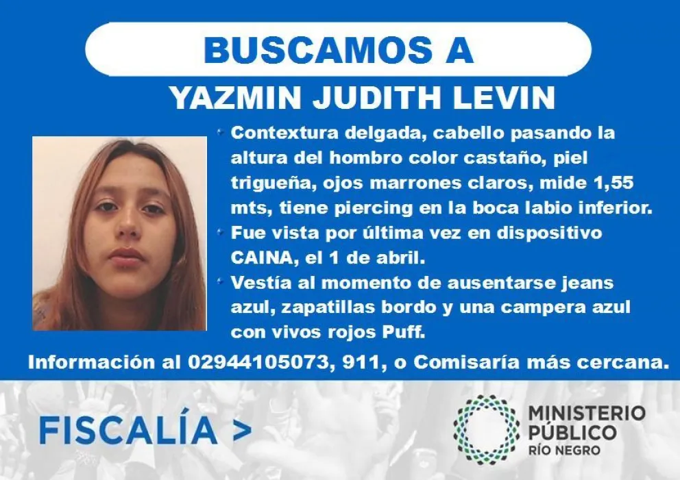 Búsqueda de paradero de una joven de 15 años