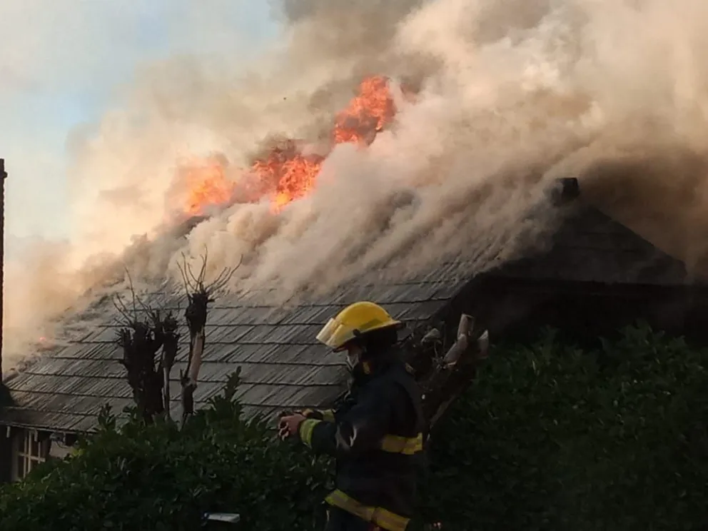 Voraz incendio en el kilómetro 1 de Bustillo