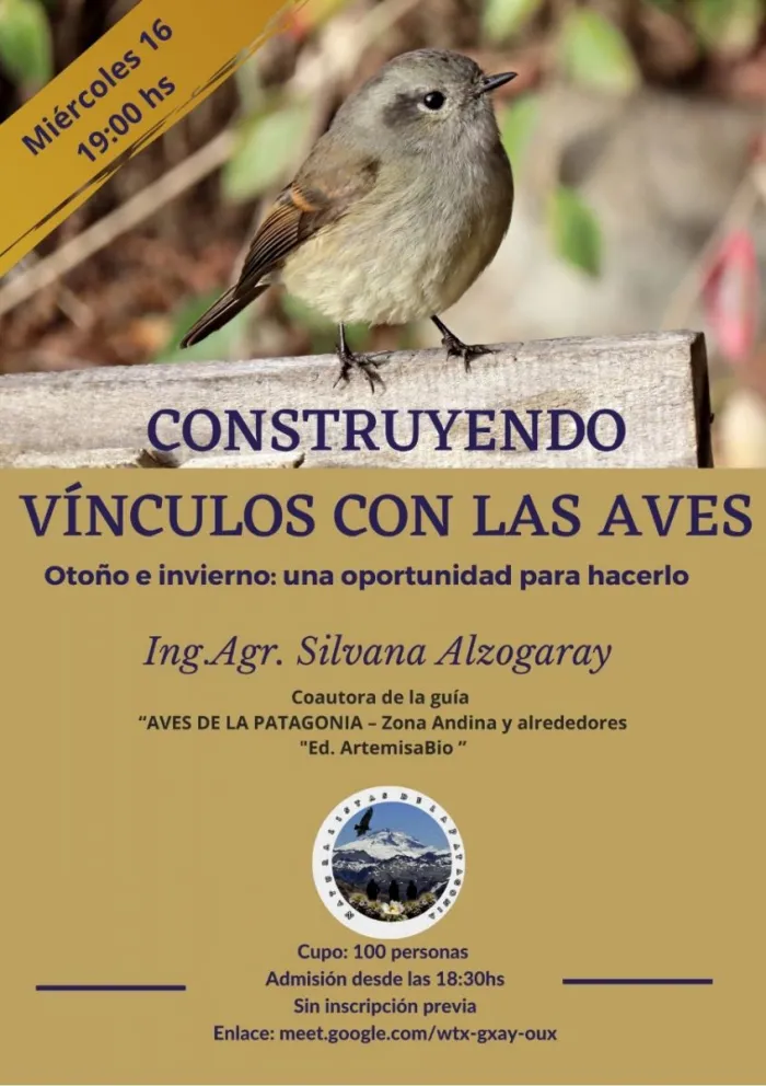 Invitan a la charla “Construyendo vínculos con las aves”